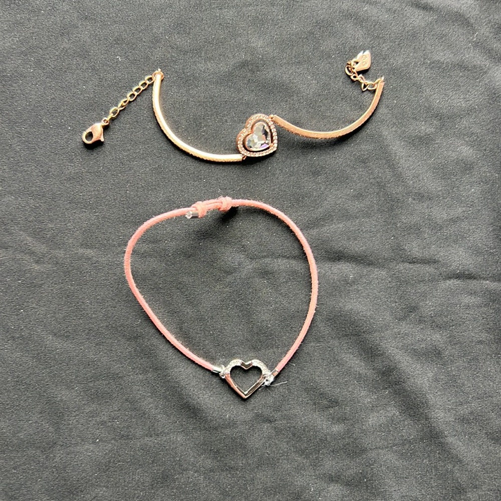 2 women’s heart bracelets